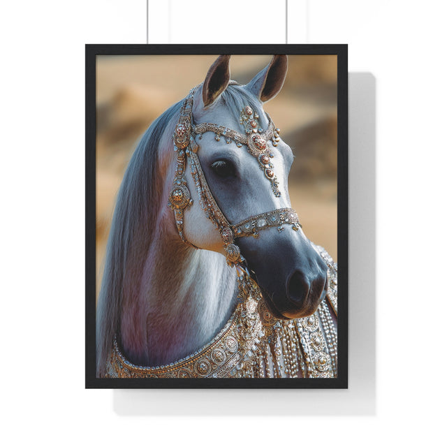 Elegant Horse Framed Art Print, Equine Wall Decor, Horse Lover Gift, Bohemian Home Decor, Nature-Inspired Wall Art