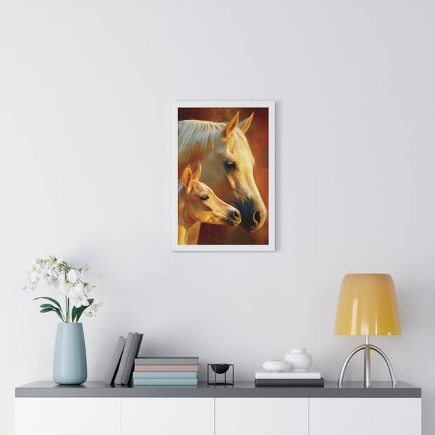 Elegant Horse Art Print, Framed Horse Poster, Equine Wall Decor, Animal Lover Gift, Cozy Home Decoration