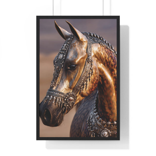 Horse Portrait Wall Art, Elegant Horse Framed Print, Equestrian Home Decor, Animal Lover Gift, Rustic Farmhouse Decor