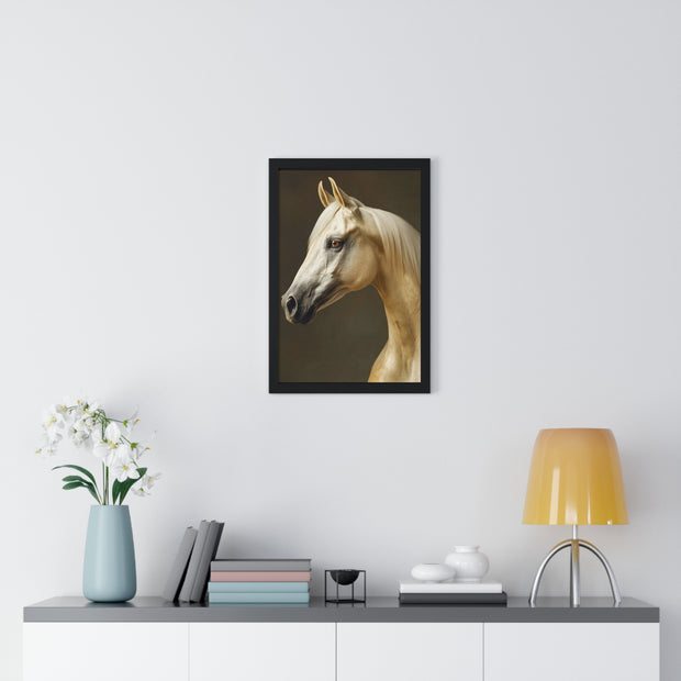 Elegant Horse Framed Poster | Modern Wall Art | Equine Decor | Horse Lover Gift | Farmhouse Decor | Art for Animal Enthusiasts