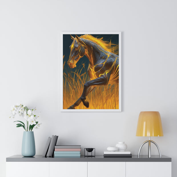 Majestic Horse Framed Art Print | Equestrian Decor, Horse Lover Gift, Wall Art for Home, Unique Horse Artwork, Animal Print