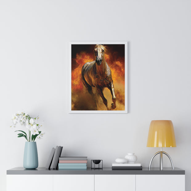 Majestic Horse Framed Poster | Wall Art for Animal Lovers, Equestrian Home Decor, Gift for Horse Enthusiasts, Motivational Art, Equine Decor