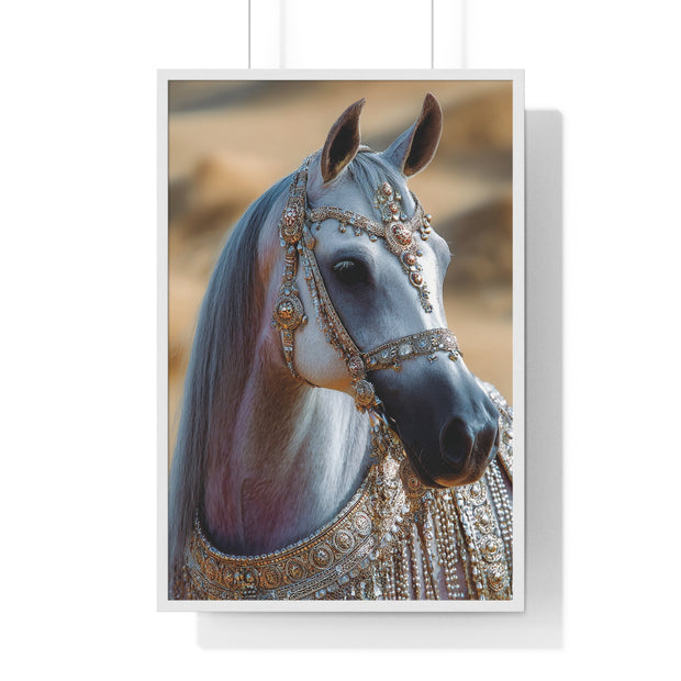 Elegant Horse Framed Art Print, Equine Wall Decor, Horse Lover Gift, Bohemian Home Decor, Nature-Inspired Wall Art