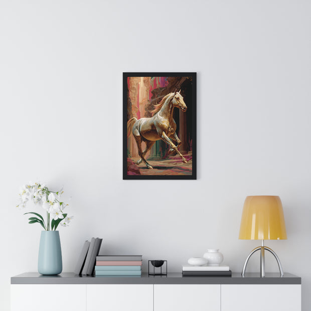 Majestic Horse Vertical Framed Poster | Equestrian Home Decor, Animal Art, Wall Art, Gift for Horse Lovers, Modern Art