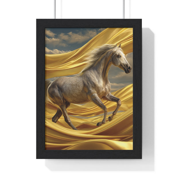 Majestic Horse Framed Poster - Equine Wall Art, Home Decor, Gift for Horse Lovers, Equestrian Art, Nature Inspired Decoration