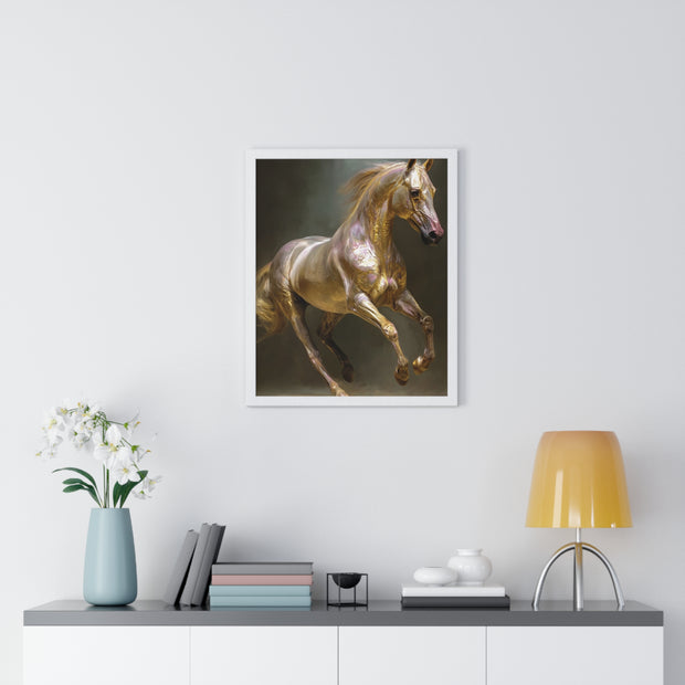 Elegant Horse Art Print, Horse Lover Gift, Wall Decor for Equestrians, Inspirational Home Art, Vertical Framed Horse Poster