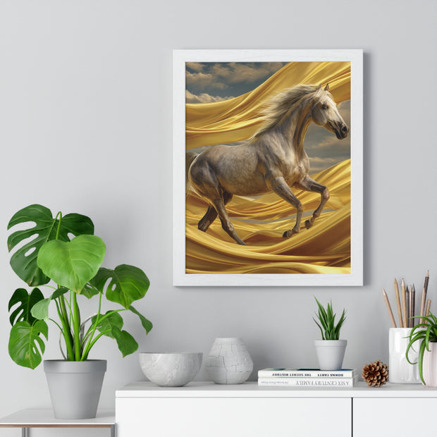 Majestic Horse Framed Poster - Equine Wall Art, Home Decor, Gift for Horse Lovers, Equestrian Art, Nature Inspired Decoration