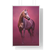 Elegant Horse Vertical Framed Poster, Farmhouse Decor, Animal Art Print, Gift for Horse Lovers, Equine Wall Art