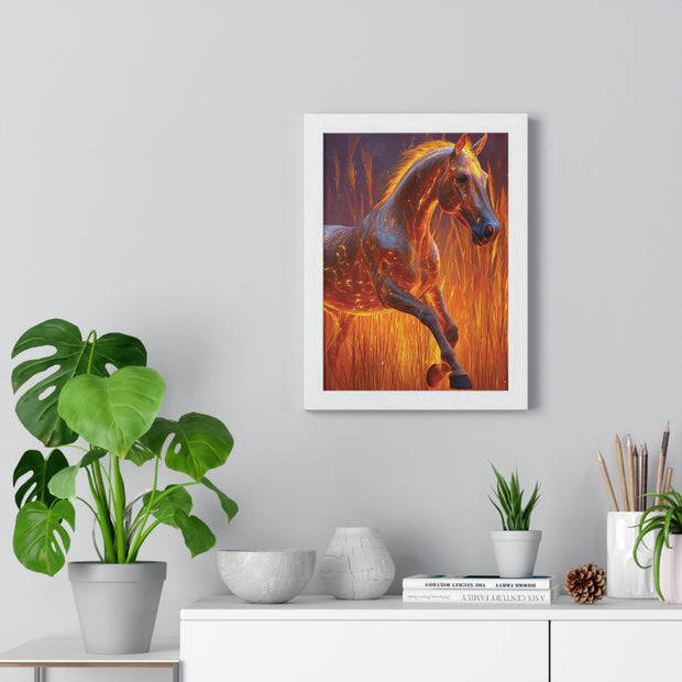 Fiery Horse Wall Art Poster, Animal Lover Print, Horse Decor, Equestrian Gift, Living Room Decor, Unique Art