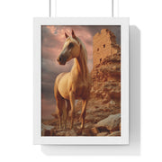 Majestic Horse Wall Art Print, Framed Nature Poster, Home Decor, Equestrian Gift, Western Wall Art