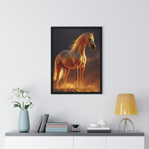 Majestic Horse Vertical Framed Poster | Horse Decor, Animal Art, Wall Art, Equestrian Gift, Nature Decor