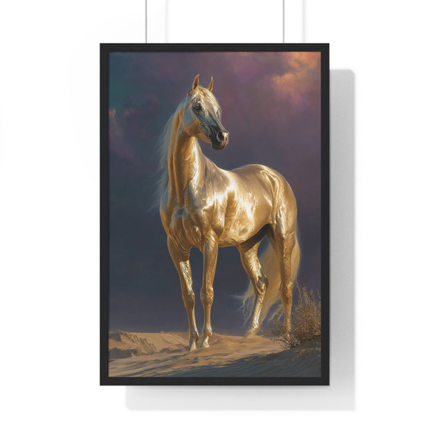 Elegant Horse Vertical Framed Poster, Equine Art, Horse Lover Gift, Home Decor, Equestrian Wall Art, Nature Inspired Décor