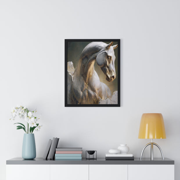 Elegant Horse Sculpture Wall Art, Horse Decor, Modern Framed Poster, Home Decor, Gift for Animal Lovers, Art for Living Room