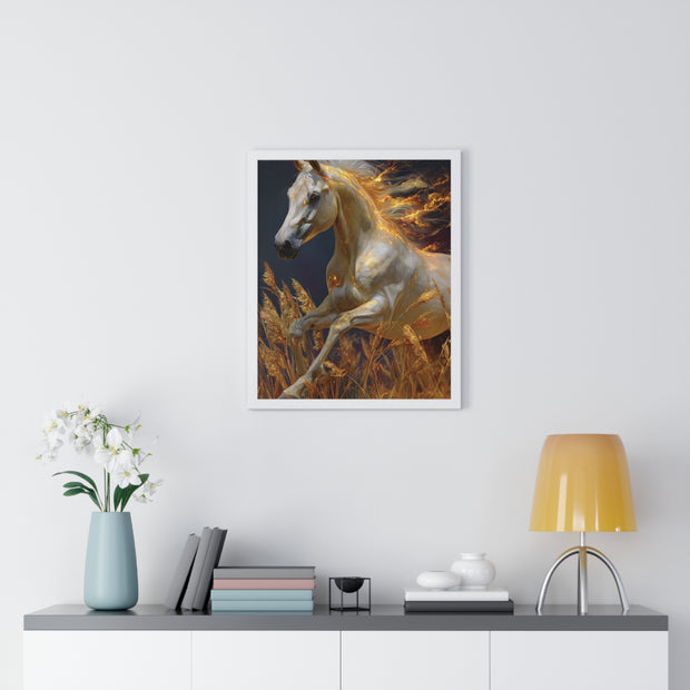 Majestic Horse Framed Art Print - Equestrian Decor, Nature Wall Art, Horse Lover Gift, Home Decoration, Animal Poster