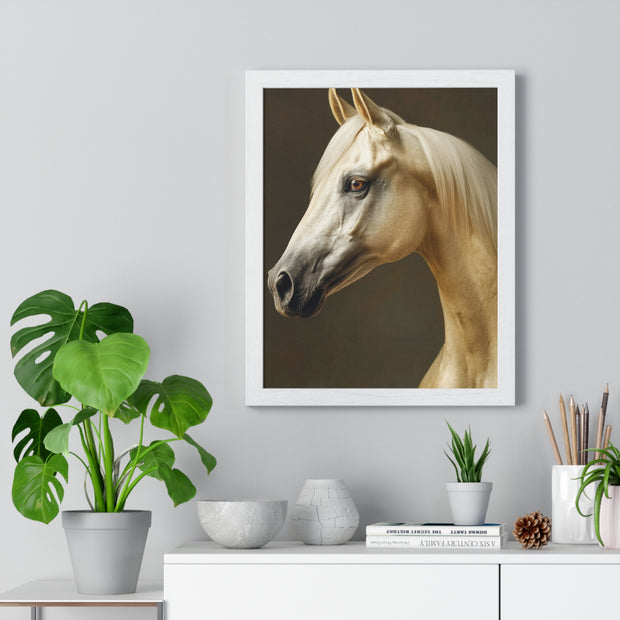 Elegant Horse Framed Poster | Modern Wall Art | Equine Decor | Horse Lover Gift | Farmhouse Decor | Art for Animal Enthusiasts