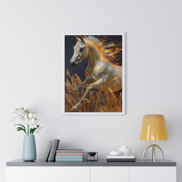 Majestic Horse Framed Art Print - Equestrian Decor, Nature Wall Art, Horse Lover Gift, Home Decoration, Animal Poster