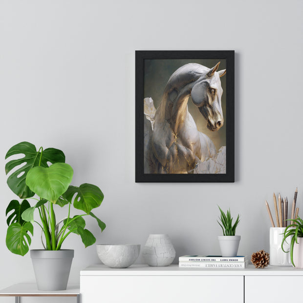 Elegant Horse Sculpture Wall Art, Horse Decor, Modern Framed Poster, Home Decor, Gift for Animal Lovers, Art for Living Room