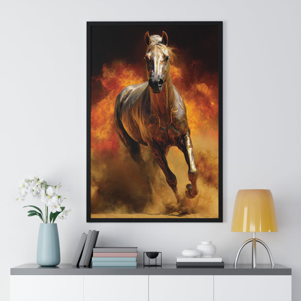 Majestic Horse Framed Poster | Wall Art for Animal Lovers, Equestrian Home Decor, Gift for Horse Enthusiasts, Motivational Art, Equine Decor