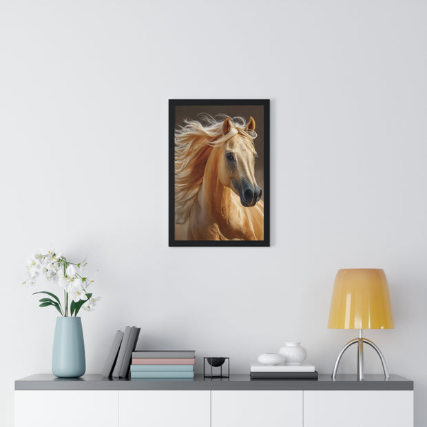 Majestic Horse Art Print - Vertical Framed Poster, Elegant Horse Decor, Nature Wall Art, Animal Lovers Gift, Home & Office Decoration
