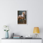 Elegant Horse Art Print, Vertical Framed Poster, Equine Wall Decor, Horse Lover Gift, Home Office Decoration, Animal Art