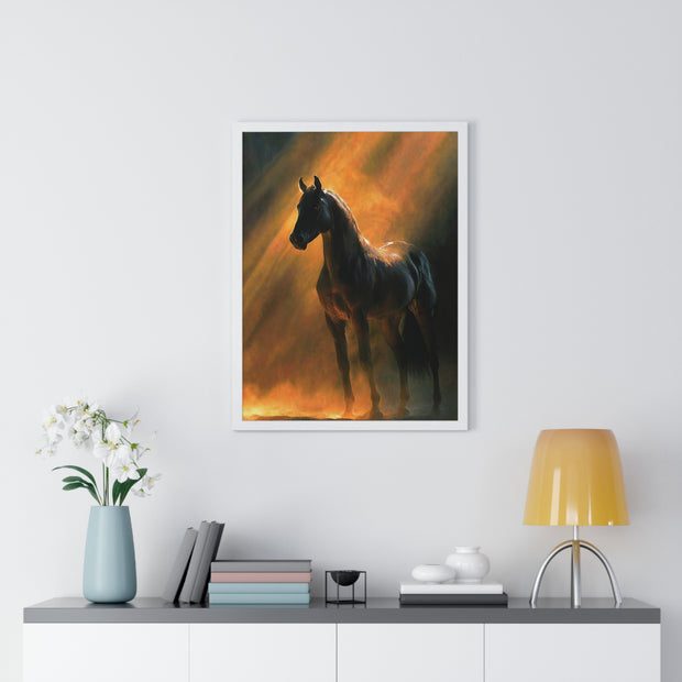 Elegant Horse Wall Art | Framed Poster for Home Decor, Equestrian Gift, Animal Lover Wall Decor, Rustic Decor, Art for Living Room