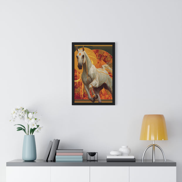 Majestic Horse Art Print, Vertical Framed Poster for Horse Lovers, Equine Wall Decor, Equestrian Gifts, Nature-Inspired Home Art