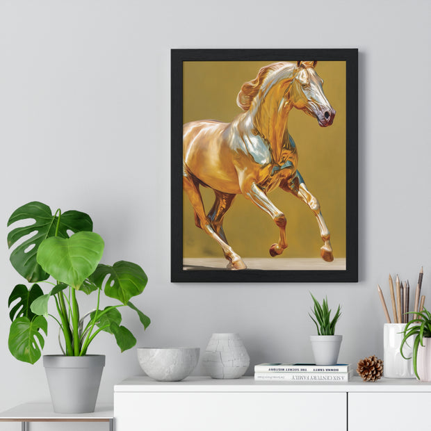 Elegant Horse Art Print, Vertical Framed Poster, Equine Decor, Modern Wall Art, Animal Lover Gift, Home Office Decoration