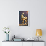 Elegant Horse Vertical Framed Poster, Equine Art, Horse Lover Gift, Home Decor, Equestrian Wall Art, Nature Inspired Décor
