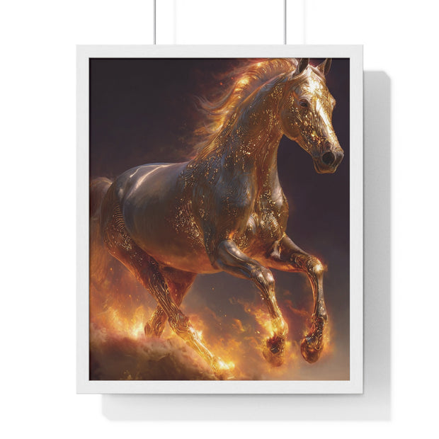 Majestic Horse Vertical Framed Poster, Equestrian Wall Art, Horse Lover Decor, Animal Print, Gift for Equine Enthusiasts