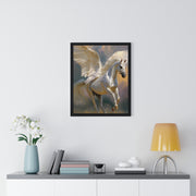 Majestic Pegasus Vertical Framed Poster | Wall Art, Home Decor, Equine Art, Gift for Horse Lovers, Fantasy Art
