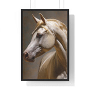 Elegant Horse Framed Art Print, White Horse Wall Decor, Equine Decor, Animal Lover Gift, Rustic Home Wall Art