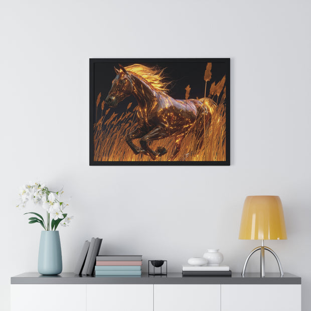 Majestic Horse Framed Poster | Horse Wall Art, Equestrian Decor, Animal Lover Gift, Home Decor, Rustic Wall Art