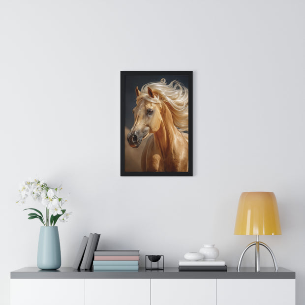 Majestic Horse Vertical Framed Poster, Animal Wall Art, Home Décor, Equestrian Gifts, Nature Lover Print, Office Decoration