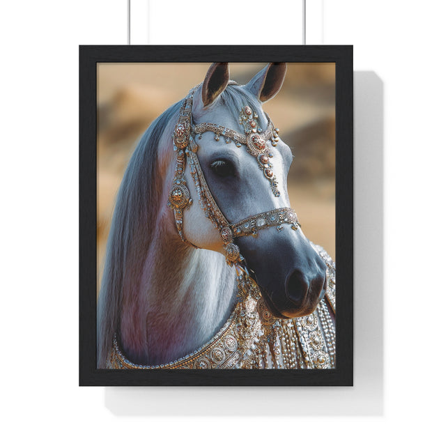 Elegant Horse Framed Art Print, Equine Wall Decor, Horse Lover Gift, Bohemian Home Decor, Nature-Inspired Wall Art