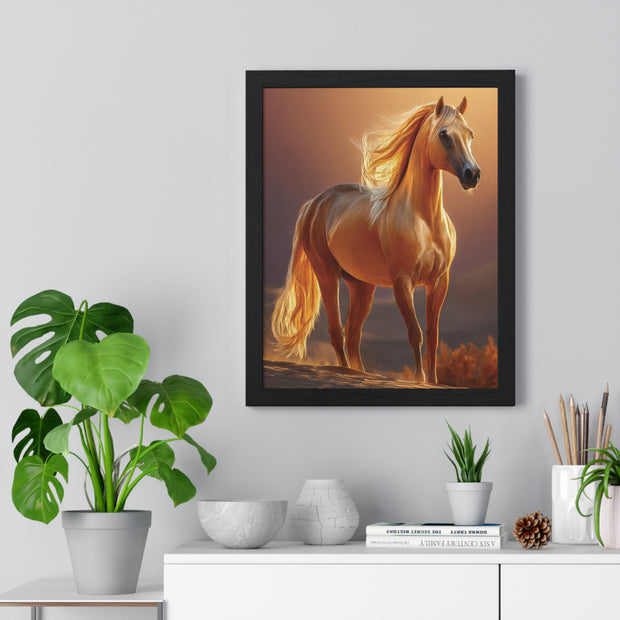 Majestic Horse Framed Poster - Equestrian Art, Farmhouse Decor, Wall Art, Horse Lover Gift, Nature Print