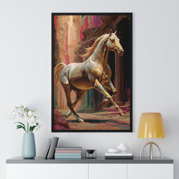 Majestic Horse Vertical Framed Poster | Equestrian Home Decor, Animal Art, Wall Art, Gift for Horse Lovers, Modern Art