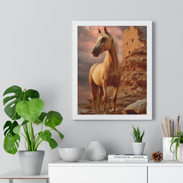 Majestic Horse Wall Art Print, Framed Nature Poster, Home Decor, Equestrian Gift, Western Wall Art