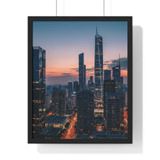 Urban Skyline Framed Poster, Wall Art, City Decor, Home Aesthetic, Modern Living, Gift for Housewarming, Minimalist Design