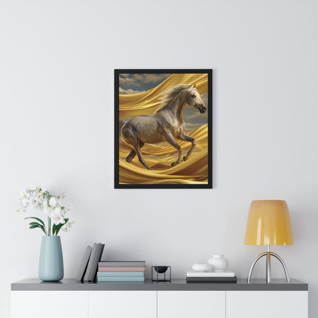 Majestic Horse Framed Poster - Equine Wall Art, Home Decor, Gift for Horse Lovers, Equestrian Art, Nature Inspired Decoration