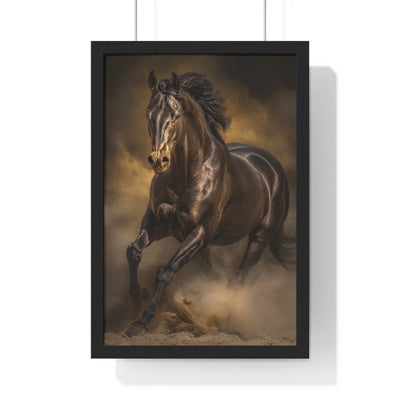 Majestic Horse Vertical Framed Poster - Art for Horse Lovers, Equestrian Decor, Farmhouse Wall Art, Gift for Animal Lovers, Home Accent
