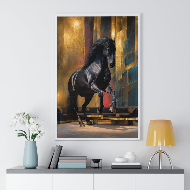 Elegant Horse Art Print, Framed Wall Decor, Equine Painting, Home Office Decor, Animal Lover Gift, Birthday, Anniversary, Christmas