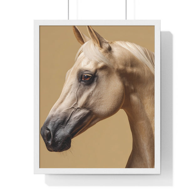 Elegant Horse Portrait Framed Poster, Wall Art for Horse Lovers, Home Decor, Equestrian Gift, Animal Themed Decor