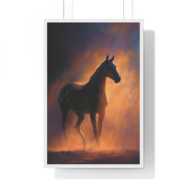 Majestic Horse Vertical Framed Poster - Art Print, Equine Decor, Horse Lover Gift, Home Wall Art, Office Decoration