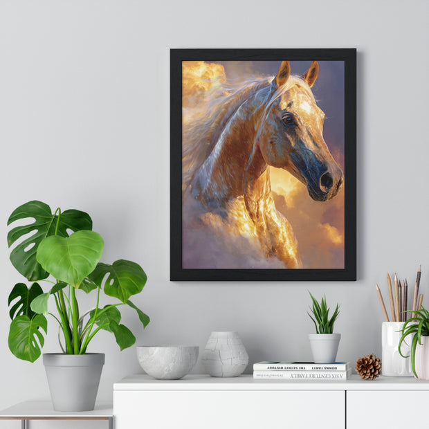 Stunning Horse Artwork Vertical Framed Poster, Horse Lovers Gift, Equestrian Home Decor, Animal Wall Art, Unique Gift Idea