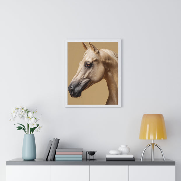 Elegant Horse Portrait Framed Poster, Wall Art for Horse Lovers, Home Decor, Equestrian Gift, Animal Themed Decor