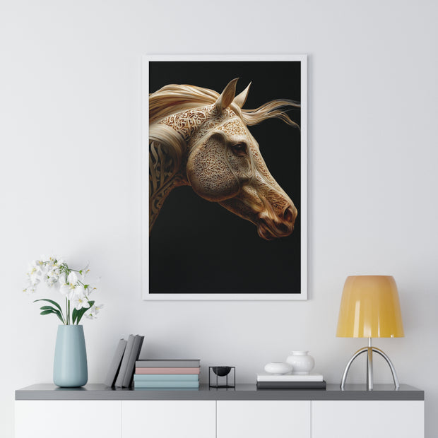 Elegant Horse Framed Art Print, Equine Wall Decor, Horse Lover Gift, Home Decor, Animal Artwork, Equestrian Style