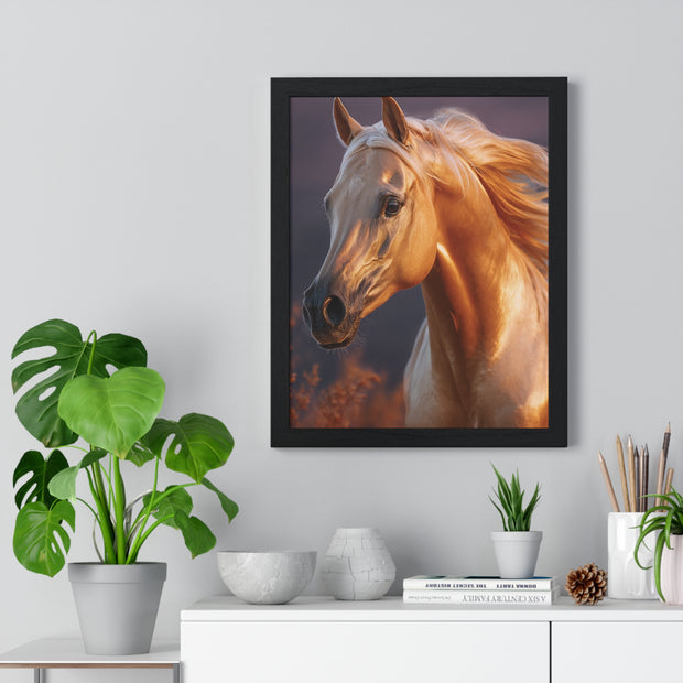 Majestic Horse Framed Poster | Equine Wall Art | Nature Decor | Gift for Horse Lovers | Equestrian Home Decor | Birthday & Housewarming