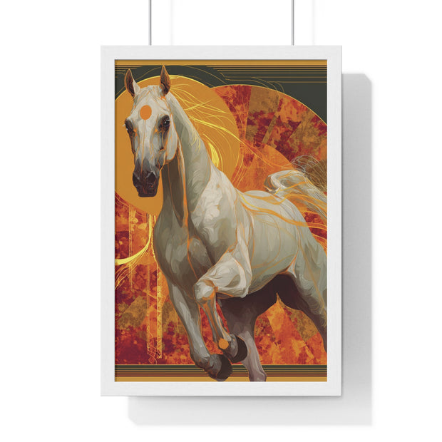 Majestic Horse Art Print, Vertical Framed Poster for Horse Lovers, Equine Wall Decor, Equestrian Gifts, Nature-Inspired Home Art