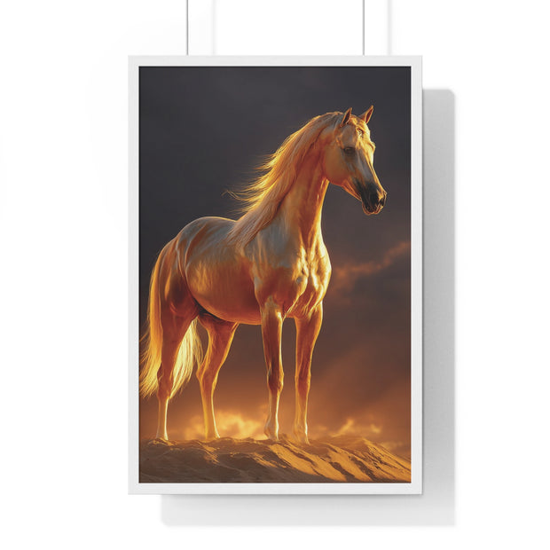 Majestic Horse Vertical Framed Poster | Horse Decor, Animal Art, Wall Art, Equestrian Gift, Nature Decor