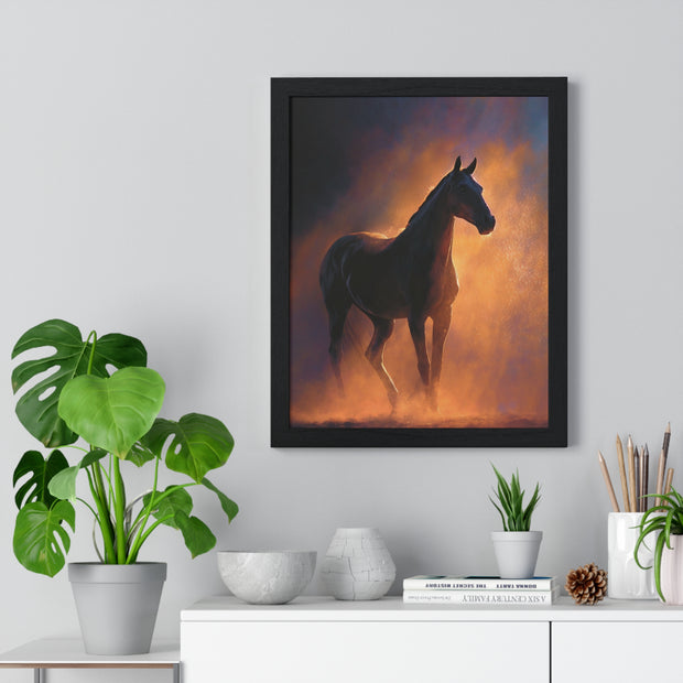Majestic Horse Vertical Framed Poster - Art Print, Equine Decor, Horse Lover Gift, Home Wall Art, Office Decoration